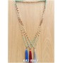 mix beads turquoise rudraksha stone necklaces tassels 3color